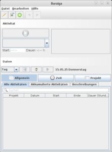 Abbildung 1: Das Programmfenster von Baralga wirkt übersichtlich und selbsterklärend.