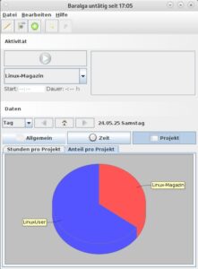 Abbildung 2: Baralga liefert bei Bedarf statistische Daten zur Zeiterfassung.