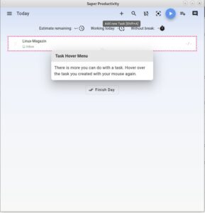 Abbildung 8: Mithilfe eines interaktiven Tutorials gelingt der Einstieg in Super Productivity.