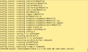 Abbildung 2: Während »make« sich um die Kompilierung kümmert, übernimmt »make install« die Installation der Dateien.