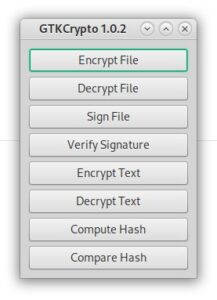 Abbildung 3: Das Programmfenster von GTKCrypto könnte nicht einfacher ausfallen.