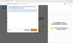Abbildung 6: Eine Verbindung zum Hub lässt sich erst herstellen, wenn die zugehörige Gerätedatei passende Zugriffsrechte hat.