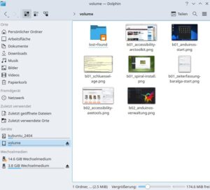 Abbildung 8: Im Dateimanager erscheint das verschlüsselte Volume nach dem Entschlüsseln wie ein konventionelles Laufwerk.