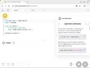 Abbildung 8: Ältere Schüler können den Hub direkt in MicroPython programmieren.