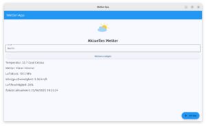 Abbildung 4: Ein Screenshot der Wetter-App auf dem Desktop.