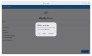 Abbildung 5: Der API-Key-Dialog unserer Wetter-App.