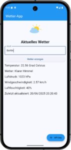 Abbildung 6: Die Wetter-App auf dem Smartphone.