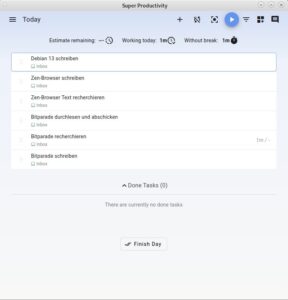 Abbildung 11: SuperProductivity bietet trotz einfacher Oberfläche mehr Funktionen als eine konventionelle Aufgabenverwaltung.