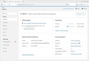 Abbildung 1: Fedora Server verwalten Sie &uuml;ber die Weboberfl&auml;che Cockpit.