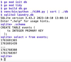 Abbildung 7: Messdaten wandern in die SQLite-Datenbank.