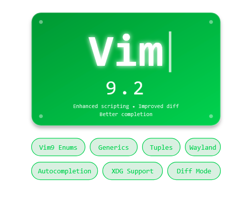 In der neuesten Version Vim 9.2 bietet der flexible Texteditor laut den Entwicklern wesentliche Erweiterungen der Skriptsprache Vim9.
