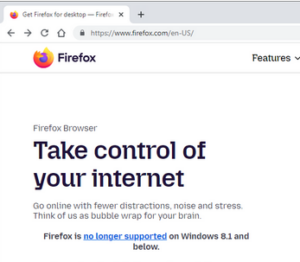 Firefox 115 ist die letzte unterstützte Version für Benutzer von Windows 7, Windows 8 und Windows 8.1. Updates werden bis Ende Februar 2026 über den ESR-Kanal bereitgestellt.