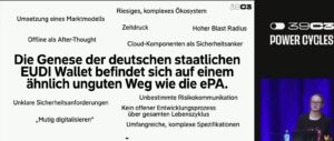 Abbildung 1: Bianca Kastl bescheinigt der EUID-Wallet bekannte Risiken. Quelle: Chaos Computer Club