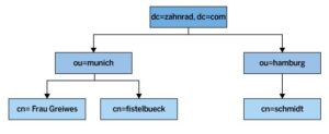 Abbildung 1: Informationen speichert LDAP in einer solchen Baumstruktur, dem Directory Information Tree.