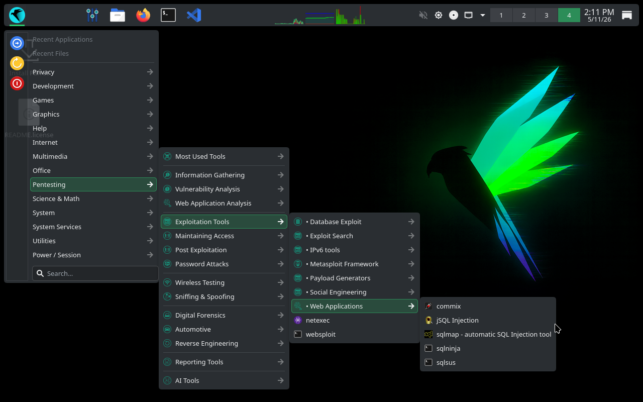 Desktop von Parrot 7.2
