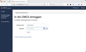 Abbildung 1: Der BAS, das Herzst&uuml;ck von Corebiz, betreibt die Corebiz Management Console. Nach der BAS-Installation loggen Sie sich &uuml;ber ein Webinterface mit den Benutzerdaten des Dom&auml;nenadministrators ein.