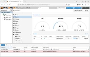 Abbildung 1: Proxmox VE 9.2 fasst den Status des Servers und der virtuellen Maschinen in verschiedenen Statistiken zusammen.