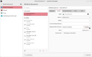 Abbildung 2: Netzwerkmanager in Gnome und KDE erlauben MAC-Spoofing – Kindersicherungen verlieren so ihre Gerätebindung.