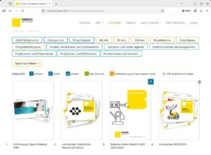 Abbildung 1: Das Roberta-Projekt stellt einen äußerst umfangreichen Katalog mit hochwertigen Lehrmaterialien bereit, die in der Regel das Open Roberta Lab voraussetzen beziehungsweise einspannen.